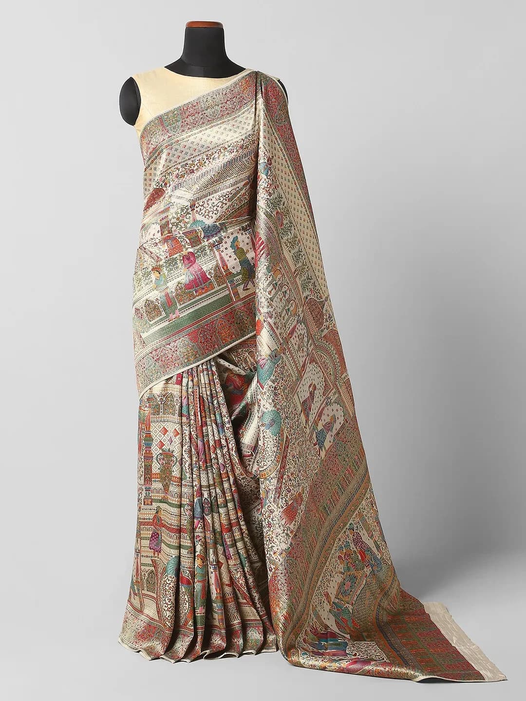 Pashmina - Banarasi Saree -Cream Colour QA255621
