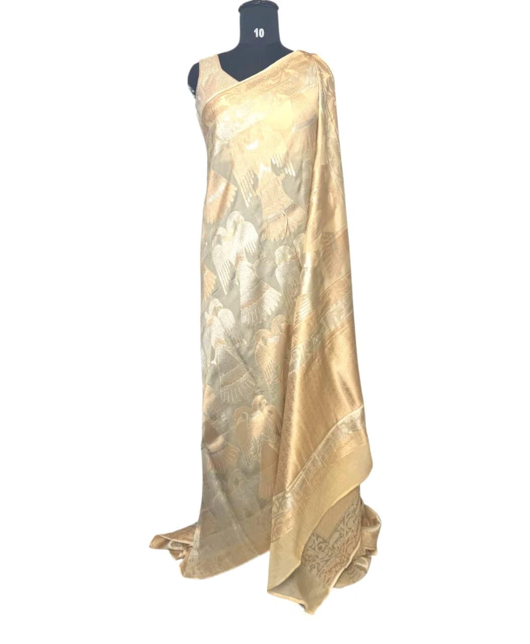 Georgette Gandaberunda Beige Saree QS272448