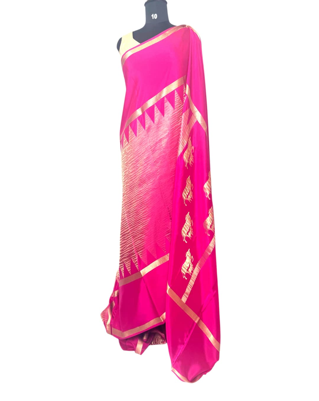Pure Mysore Silk Rani Pink Saree QS270154