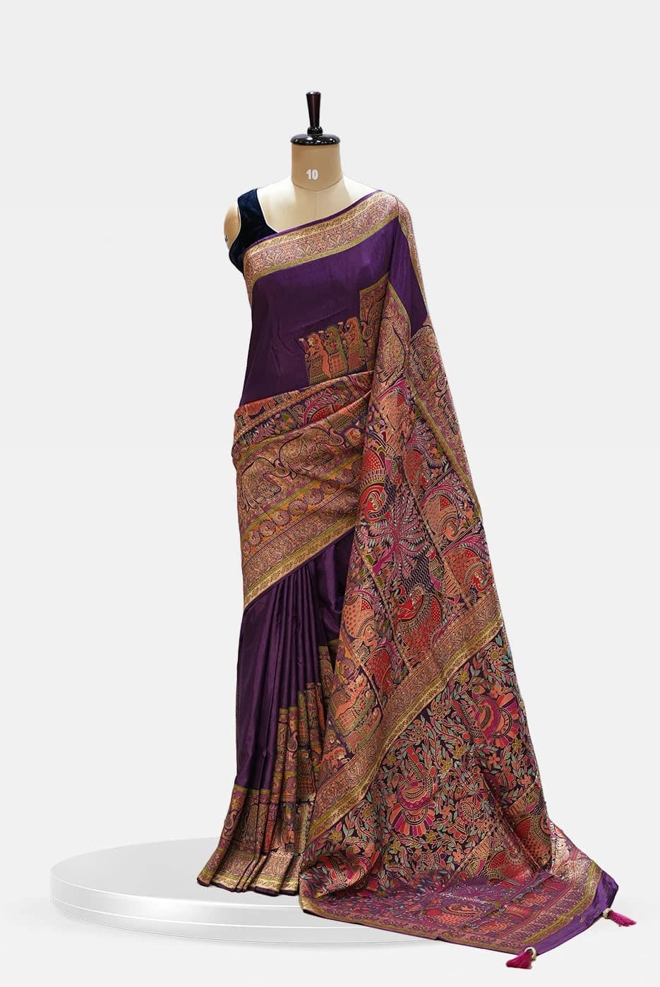 Kalamkari Silk Luxurious Purple Saree QS25126